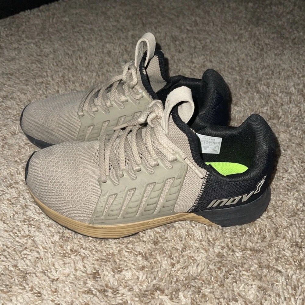 Inov-8 F-Lite G 300 Black and Tan CrossFit Trainers shoes W8.5/ M7